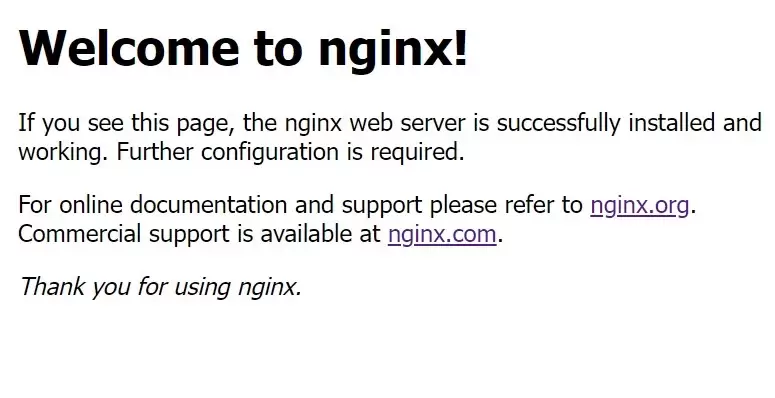 浏览器打开Welcome to nginx默认欢迎页面