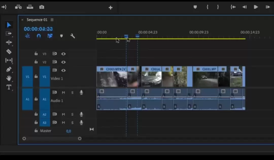 Premiere Pro 多轨道剪辑时间线界面