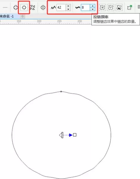 CorelDRAW X8拉链变形参数设置