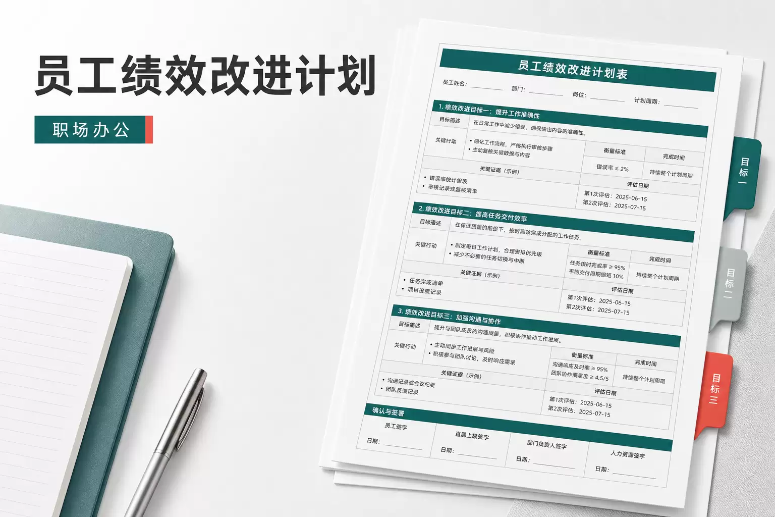 员工绩效改进计划（PIP）结构化落地范本：目标、支持与复盘全流程指南