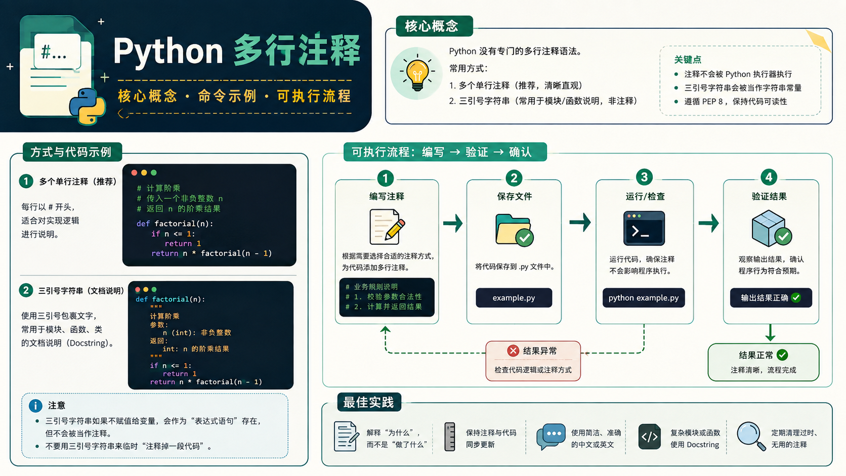 python多行注释：环境准备、实操决策与验证排错