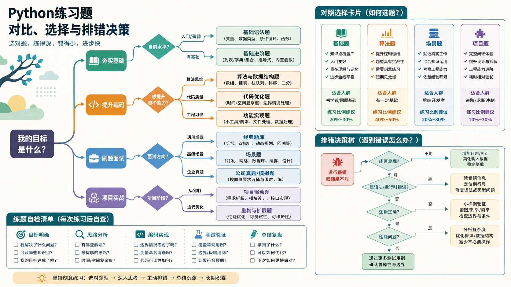 python练习题选择与排错决策图