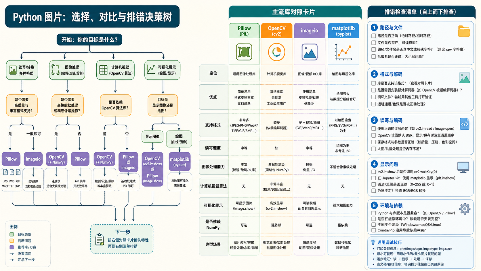 python图片选择与排错决策图