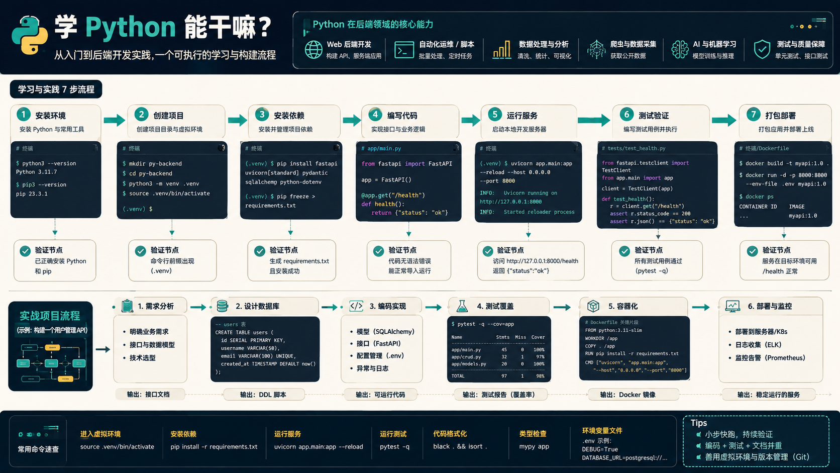 学python能干嘛核心流程图