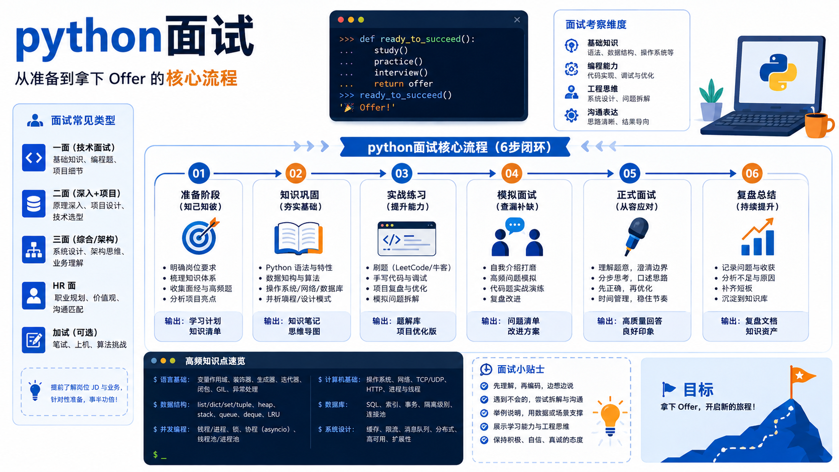 python面试准备：环境配置、实操流程与验证命令