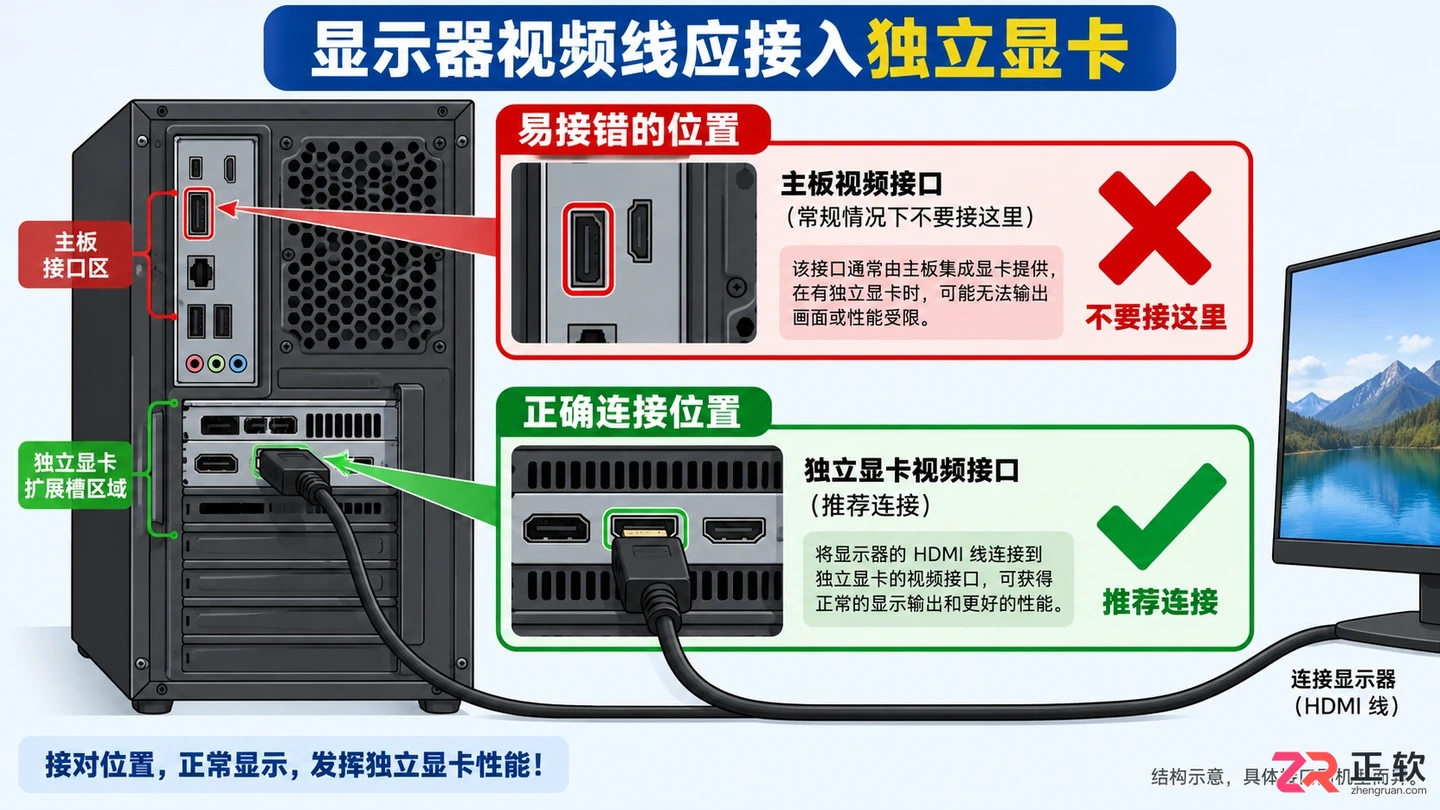 电脑换显卡后没画面怎么回事？供电与接口排查方法