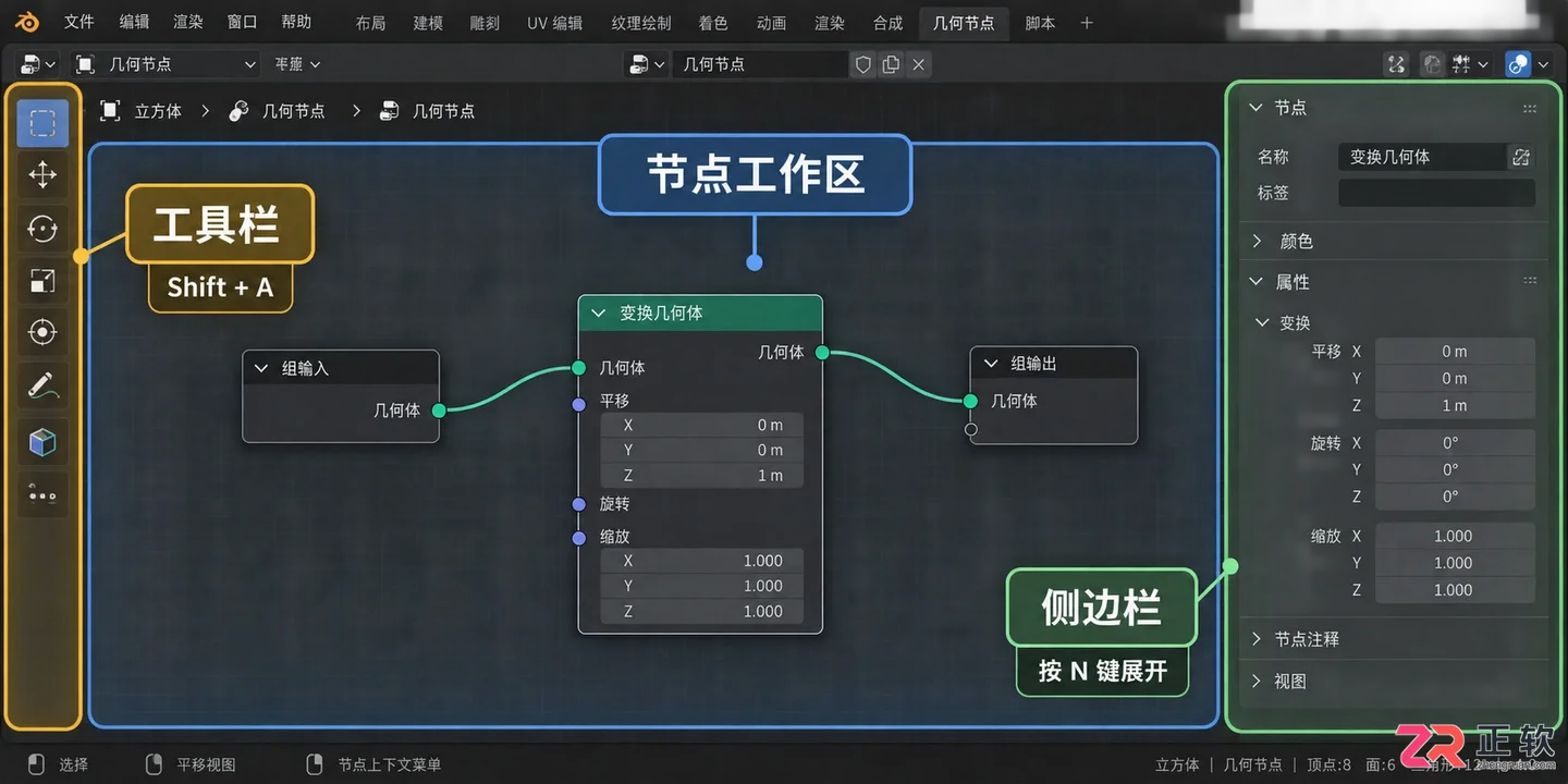 blender几何节点功能怎么用？入门操作教程