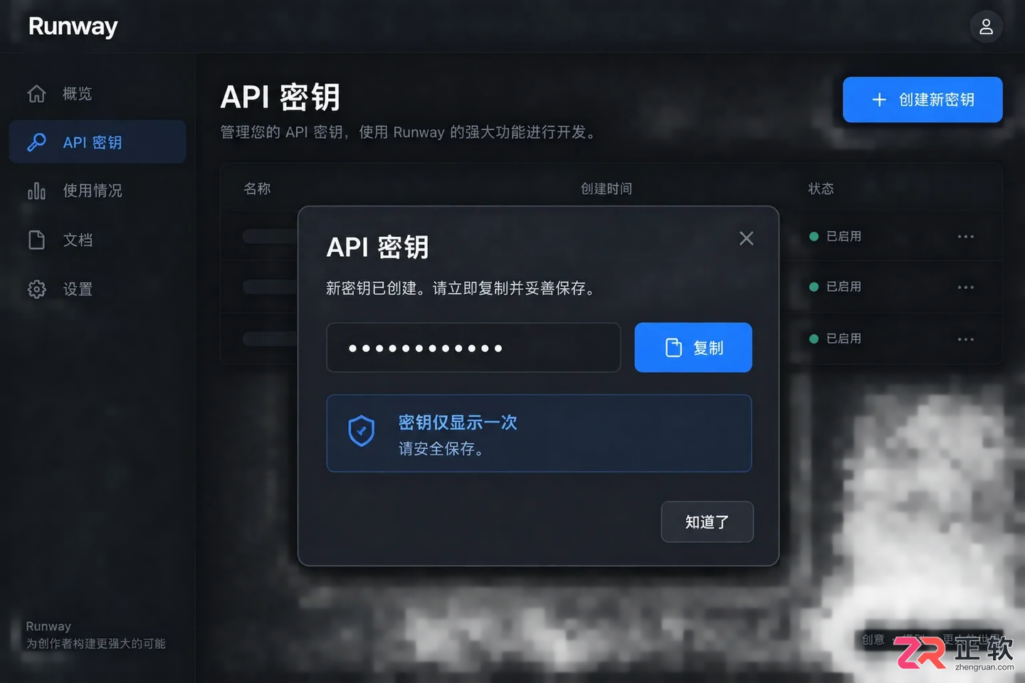 runway developer API使用详细教程