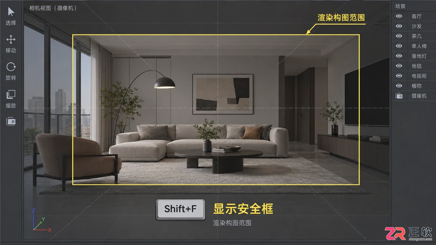 3dmax摄像机视角该怎么打开和调整?相机设置与快捷键