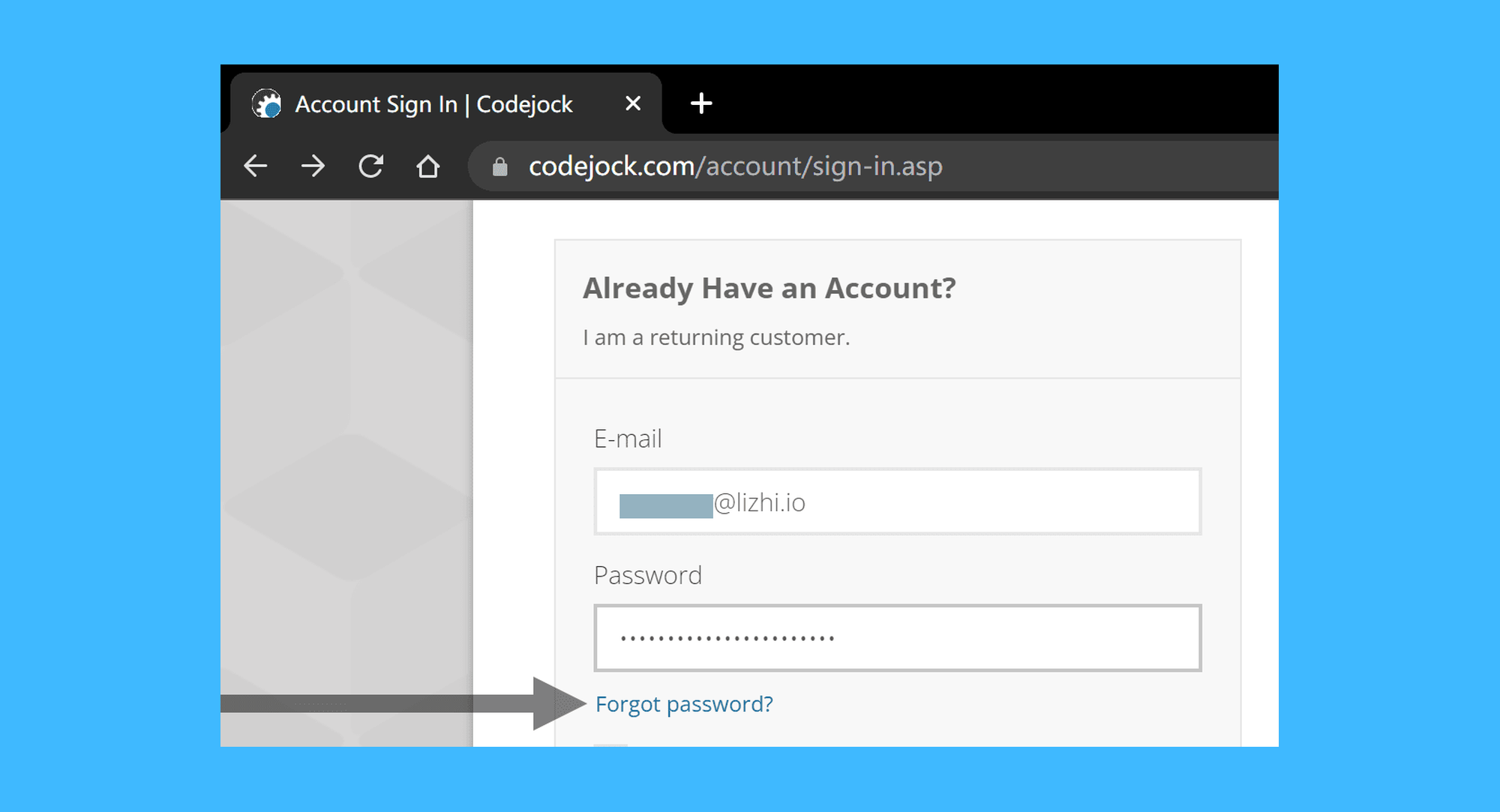 Codejock Suite Pro真实操作步骤1：一、前往官网，如记得密码可直接登录，如未曾注册过可使用授权邮件中的账户找回: 官网链接