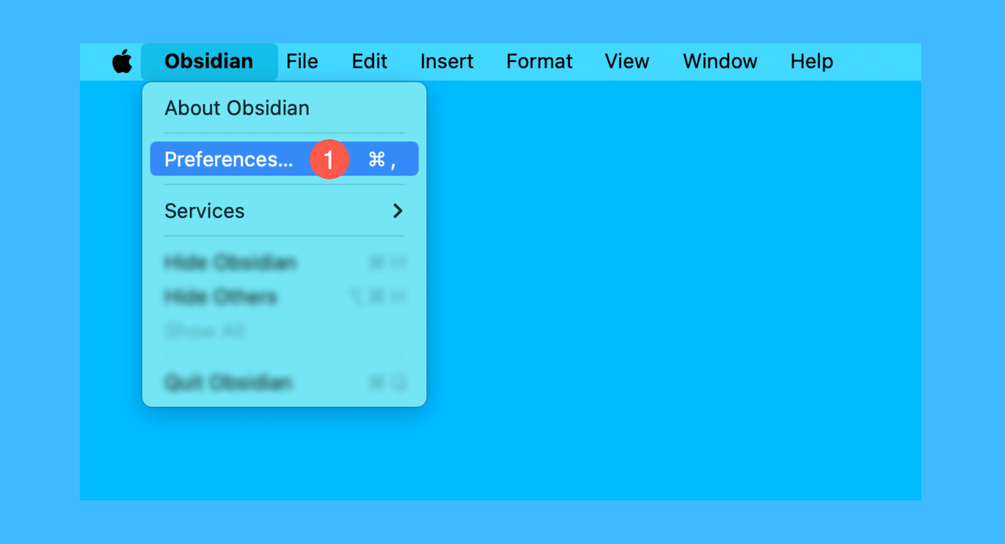 LifeOS 2 for Obsidian真实操作步骤1：一、参考文档把「LifeOS Pro」仓库导入「Obsidian」后，依次点击菜单栏「Obsidian > Preferences…」按钮：官方文档