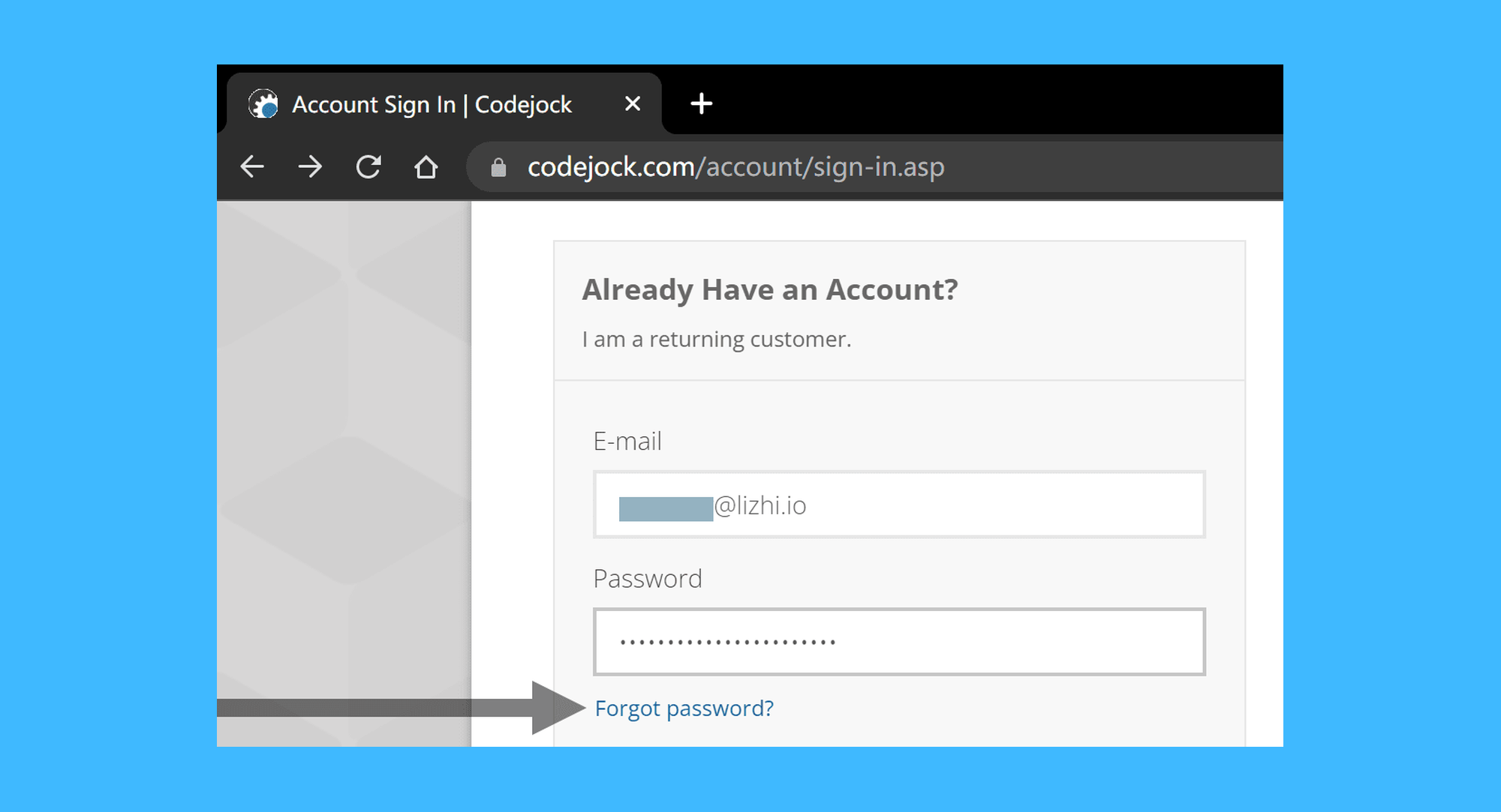 Codejock Toolkit Pro真实操作步骤1：一、前往官网，如记得密码可直接登录，如未曾注册过可使用授权邮件中的账户找回: 官网链接