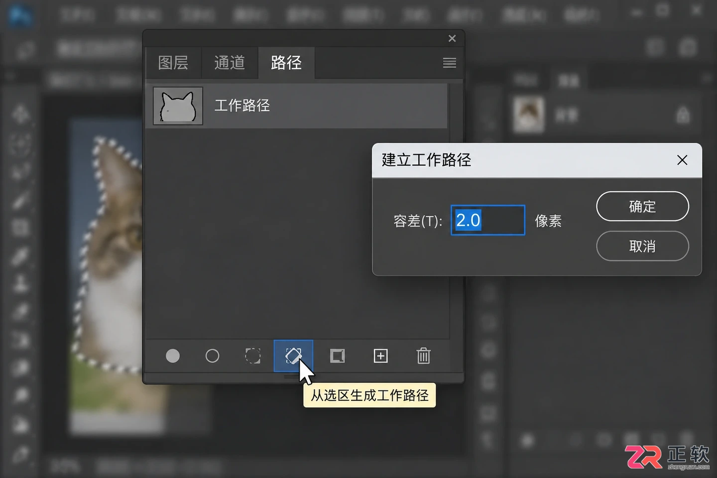 Photoshop选区怎么转路径？操作步骤与误差处理