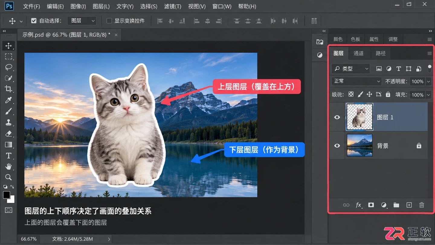 Photoshop图层下面去掉怎么去除？清除下方其他内容的方法
