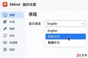 XMind安装后的初始设置优化：语言、保存路径与文件关联