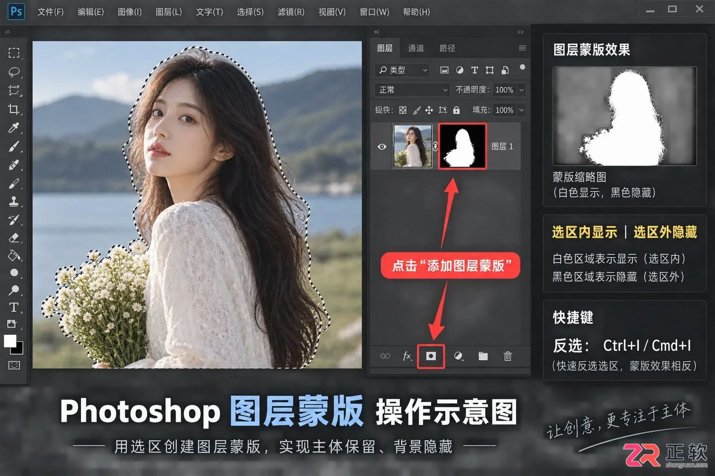 Photoshop图层遮色片快捷键是什么？图层遮罩使用方法