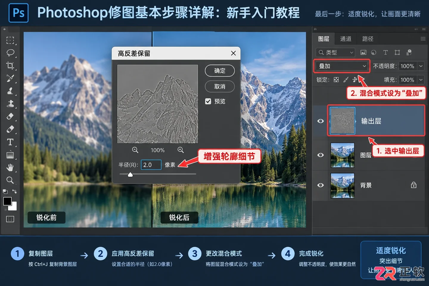 Photoshop修图基本步骤详解：新手入门教程