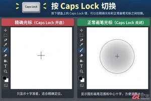 Photoshop调整画笔大小时不显示圆圈的解决方法
