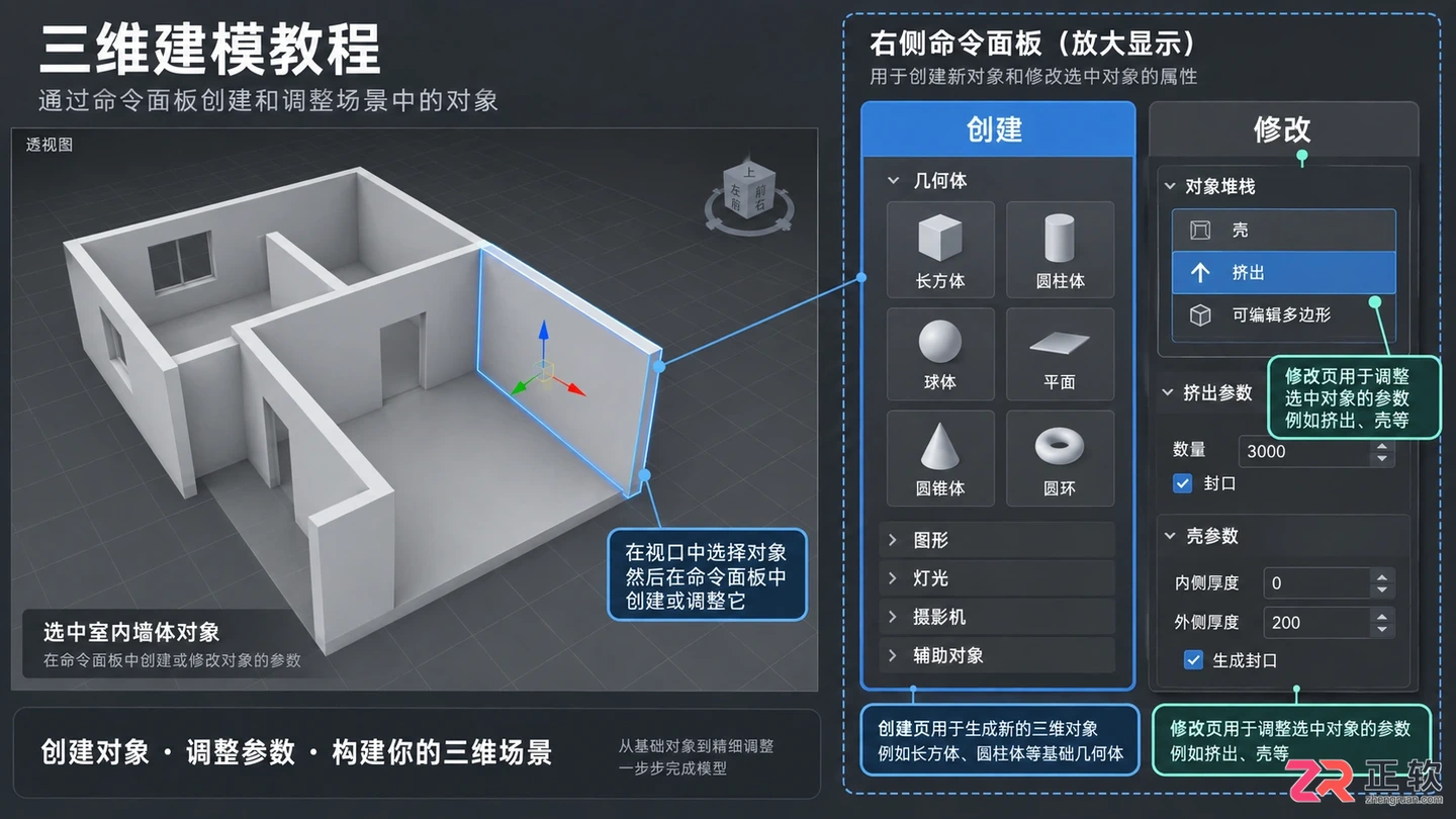 3dmax室内设计效果图实训教程:建模与效果图制作步骤