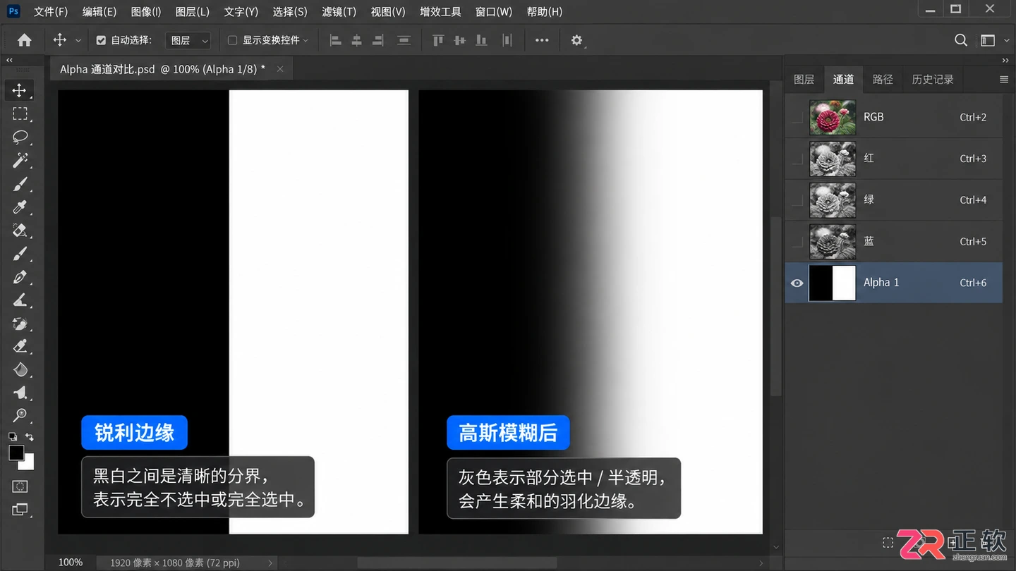 Photoshop通道是什么:颜色通道与Alpha通道的区别及作用