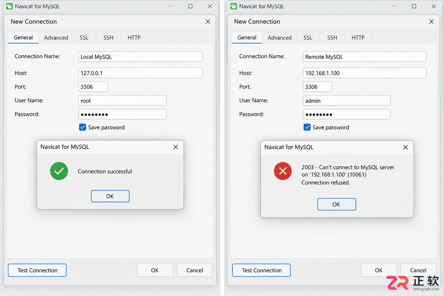 navicat for mysql 新建连接失败