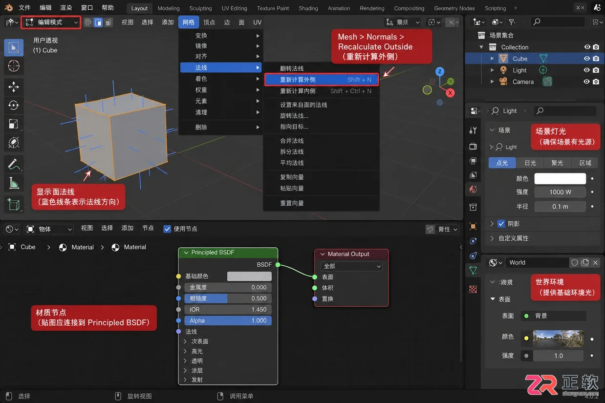 blender导入贴图后是黑色的解决方法教程