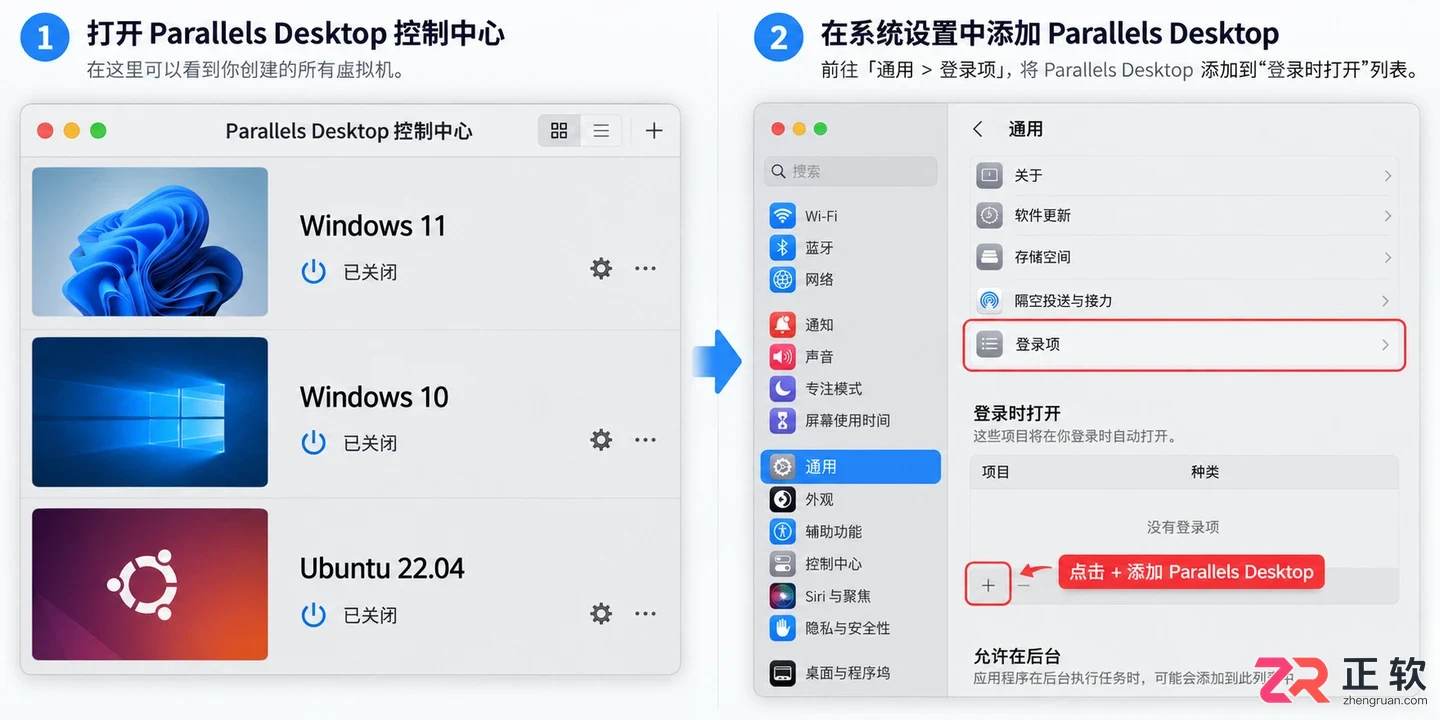 Parallels Desktop开机启动设置