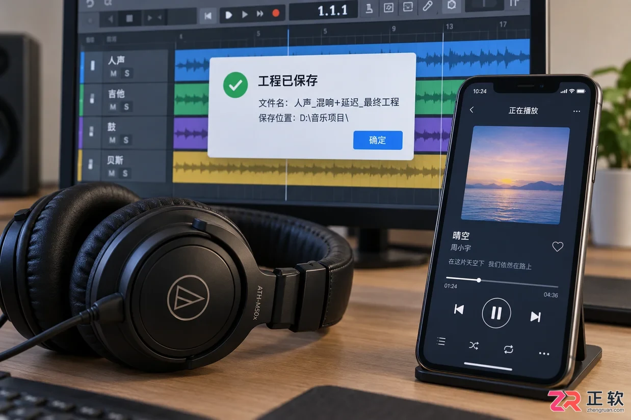 音述AI人声轨二次处理:在 DAW 中给 AI 人声加混响与延迟
