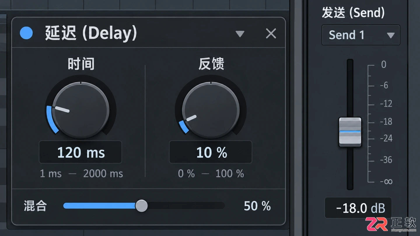 音述AI人声轨二次处理:在 DAW 中给 AI 人声加混响与延迟