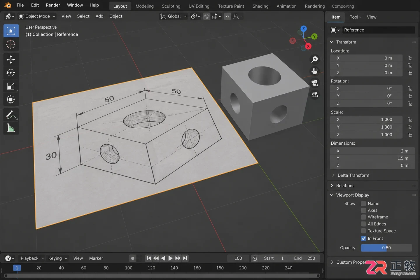 blender添加图片后怎么调整位置方向