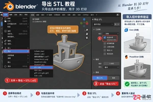 blender导出stl文件打印不了怎么排查并解决