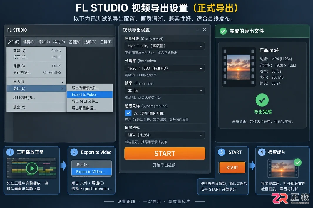 fl studio导出视频到电脑详细步骤教程