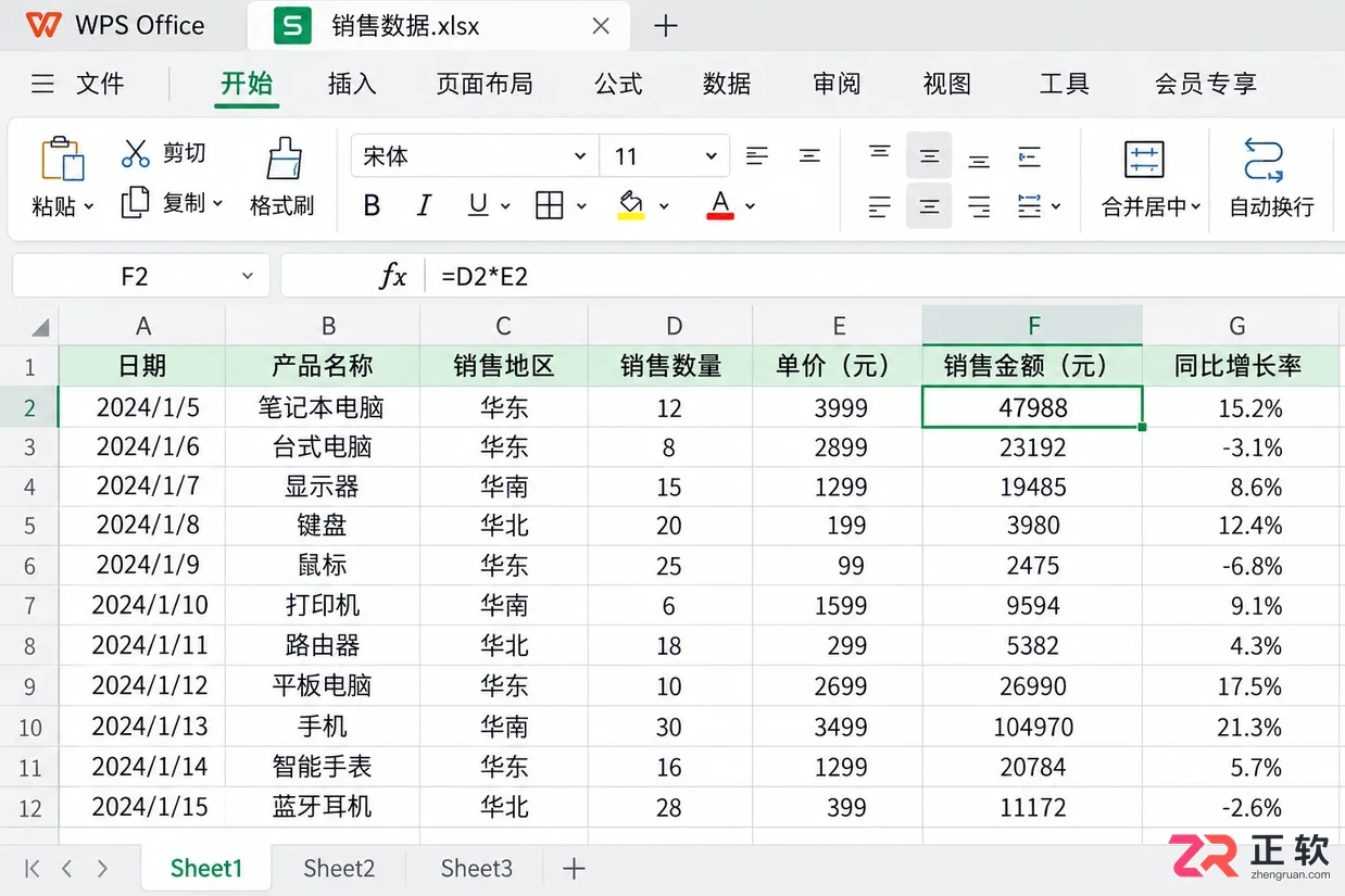 WPS 表格怎么隐藏指定的行和列