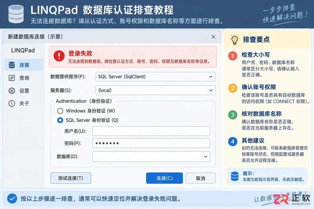 linqpad连接数据库失败怎么办详细排查与解决教程