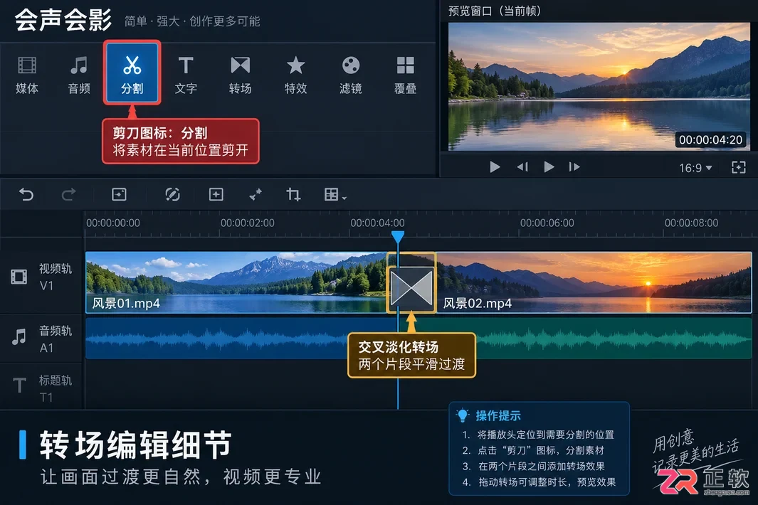 会声会影剪辑视频步骤图解教程详解